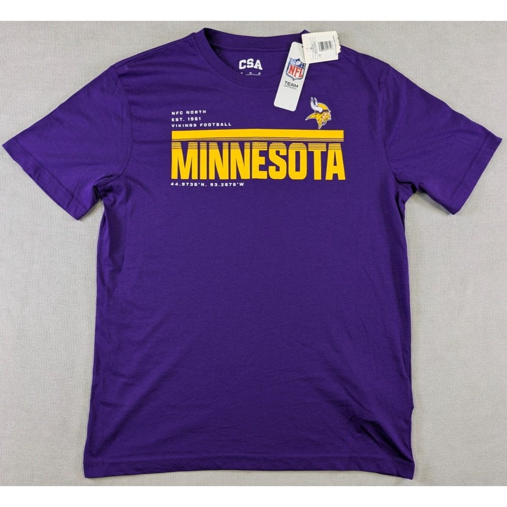 Minnesota Vikings Shirt Mens Medium Purple Short Sleeve Viktor New NFL Football